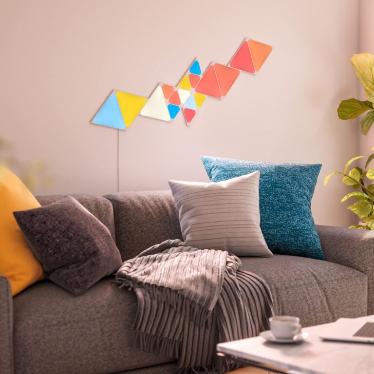 Nanoleaf Shapes Triangles and Mini Triangles WiFi and Thread Smart RGBW LED Dimmable Gaming and Home Decor Wall Lights Smarter Kit (17 Pack) - Image 3