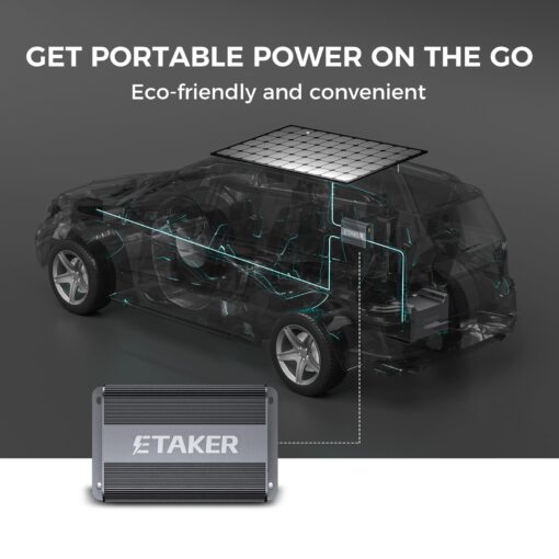 ETaker F1000 Alternator & Solar Charger Compatible with Power Station, Max 1000W DC to DC Battery Charger for SUVs, RVs, Boats, Trucks - Image 5