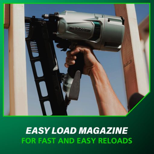Metabo HPT Framing Nailer | Pneumatic | 2 to 3-1/4-Inch Nails | Tool-less Depth Adjustment | 21 Degree Magazine | Selective Actuation Switch | 5-Year Warranty | NR83A5 - Image 7