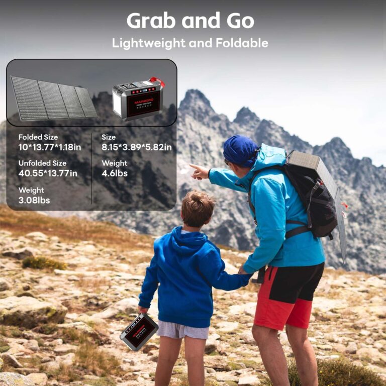 MARBERO 237Wh Solar Generator with Solar Panel Included Portable Power Station 300W Pure Sine Wave with Foldable Solar Panel 60W Set for Camping Outdoor Hiking Fishing Emergency - Image 5