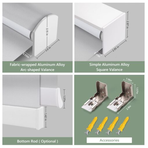 Motorized Blinds with Remote (23-95 inches) Window Roller Shade Wireless Rechargeable Motor Popular Full Blackout Sunshine Fabric for Office and Home Customize Size(82006E) - Image 4