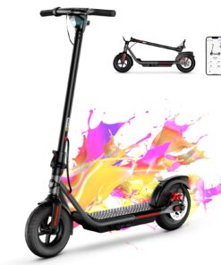 Electric Scooter Adults, 10" Solid Tires, Max 25 Mile Range, 25 MPH＆500W Motor Max Power, Digital Display and Cruise Control Foldable E-Scooter for Adults