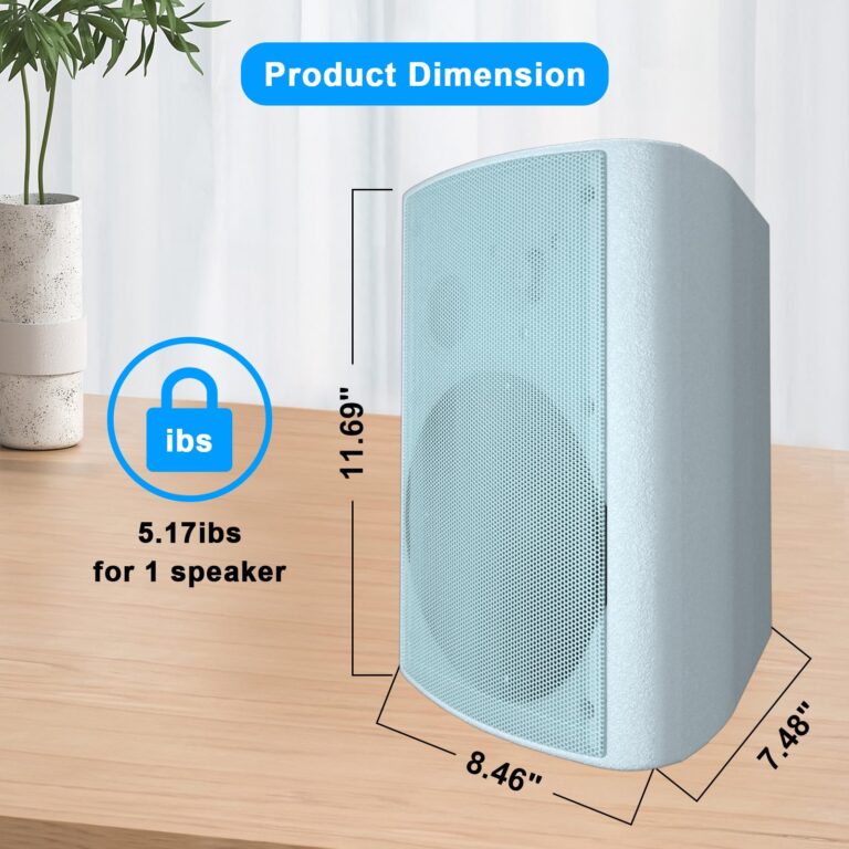 STUDIOFINIX 800W 6.5 Inch Bluetooth Outdoor Speakers Waterproof Wired with Multifunctional Amplifier Wall Mount Weatherproof Loudspeaker System for Patio Garden Poolside Home(4 Speakers,White) - Image 4