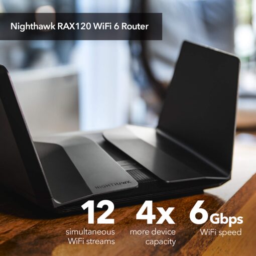 NETGEAR Nighthawk WiFi 6 Router (RAX120) 12-Stream Dual-Band Gigabit Router, AX6000 Wireless Speed (Up to 6 Gbps), Coverage Up to 3,500 sq.ft. and 30 Devices - Image 8