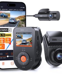 Vantrue S1 Pro 2.7K Dual Dash Cam Front and Rear, 5G WiFi 60FPS Hidden Dash Camera w/HDR Night Vision, STARVIS 2, Optional Remote Live View, GPS, Voice Control, 24/7 Parking Mode, Support 512GB Max