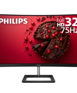 Philips 322E1C 32'' Super-Curved Frameless Monitor, Full HD VA, 104% sRGB, Adaptive-Sync 75Hz, VESA, 4Yr Advance Replacement Warranty, Black/Silver
