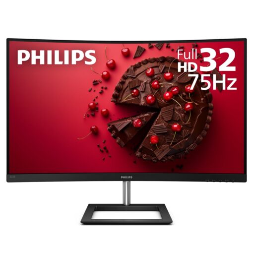 Philips 322E1C 32'' Super-Curved Frameless Monitor, Full HD VA, 104% sRGB, Adaptive-Sync 75Hz, VESA, 4Yr Advance Replacement Warranty, Black/Silver