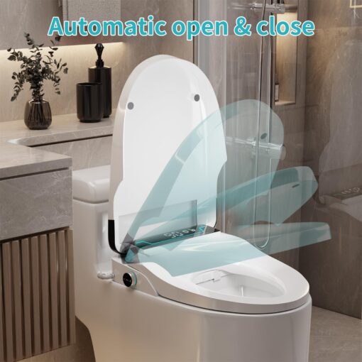 Electric Bidet Toilet Seat, Auto Open & Close Lid, Heated Toilet Seat with Thermostatic Warm Water & Dryer, Feminine & Front Rear Wash, Adjustable Water Pressure, Remote Control, Night Light - Image 9
