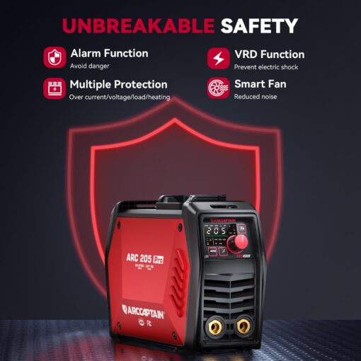 ARCCAPTAIN iControl ARC205 Pro Stick Welder, [APP Control] 205Amp ARC/Lift TIG Welding Machine, Large LED Display, IGBT Inverter 110V/220V MMA Welder with Hot Start, Arc force, and Anti-Stick - Image 6
