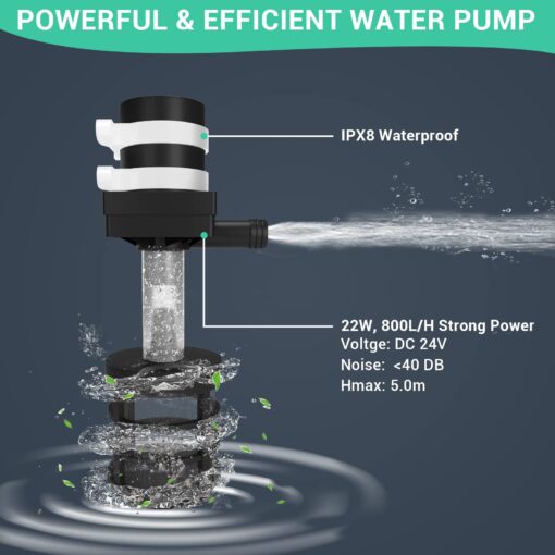 RDWC Top Feed Drip Hydroponics Systems 6 Buckets + Reservoir, Recirculating Deep Water Culture Hydroponic Bucket System, 5 Gallon Hydroponics Grow System Kit with Water Pump, Air Pump - Image 7
