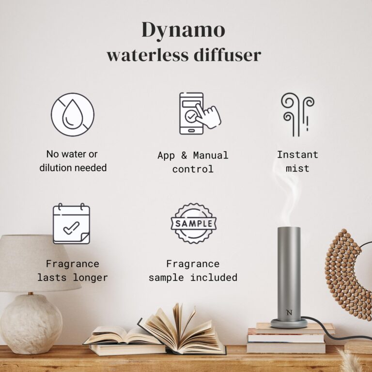 Natscent Dynamo Essential Oil Diffuser for Home with Fragrance Sample, App & Manual Control, Cold-Air Scent Diffusers for Home,Large Room, Hotel Scent Diffuser, 1000sq.ft. Titanium, Aroma Diffusers - Image 9
