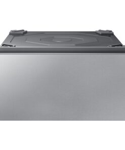 SAMSUNG 27-Inch Bespoke Front Load Washer Dryer Pedestal Stand w/ Pull Out Laundry Storage Drawer, WE502NT, Silver Steel