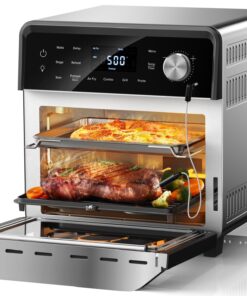 Nuwave TODD ENGLISH Air Fryer Grill Oven Combo, TRUE Char & Flavor, 100 in 1 Super Convection Toaster Oven Countertop, Excellent Thermal Insulation, POWERPORT™ Plug-In Grill, 550°F, Stainless Steel