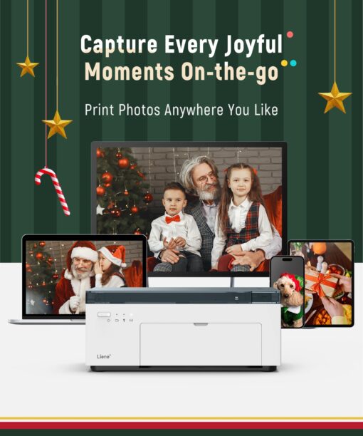 Liene 4x6'' Instant Photo Printer (Battery Edition) Bundle, 60-sheet, 2 Ink-Cartridge, Wireless Photo Printer for iPhone, Smartphone, Android, Computer, Dye Sublimation, Photo Printer for Travel, Home - Image 5