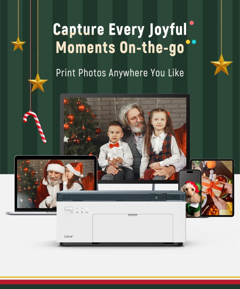Liene 4x6'' Instant Photo Printer (Battery Edition) Bundle, 60-sheet, 2 Ink-Cartridge, Wireless Photo Printer for iPhone, Smartphone, Android, Computer, Dye Sublimation, Photo Printer for Travel, Home - Image 5