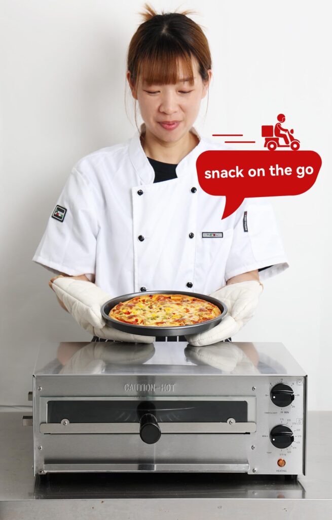 CROSSON Countertop Electric Frozen Pizza Oven For Indoors with 30-minitue Timer,Glass Door and Interior Light,Commercial Pizza Maker for Restaurant and Home Use,120V/1550W (13 Inch) - Image 7