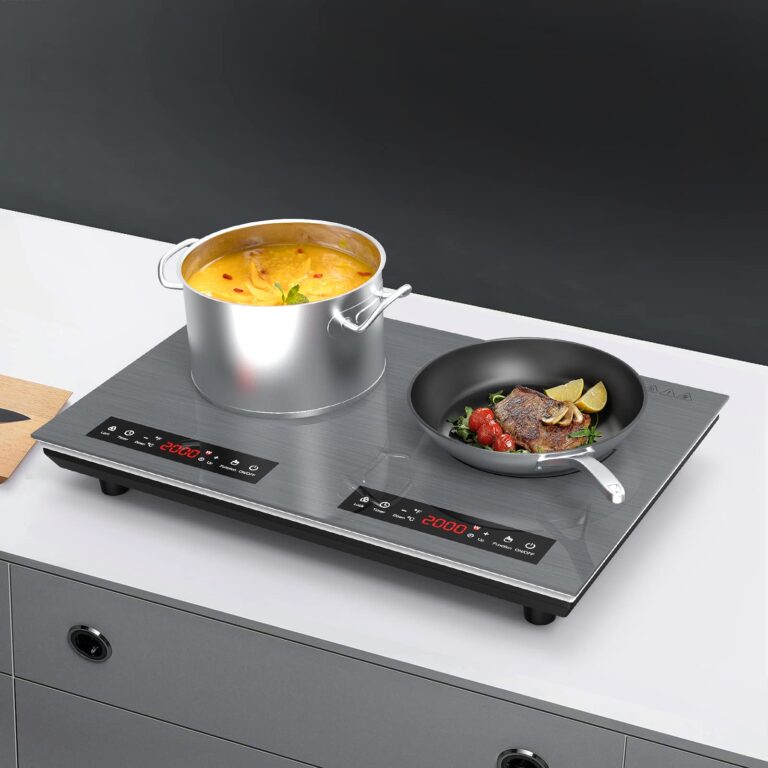 VBGK Double Induction Cooktop, 24 inch 4000W Electric cooktop with hot plate, induction stove top with LED Touch Screen 9 Levels Settings with Child Safety Lock & Timer 110V Induction cooktop 2 burner - Image 2
