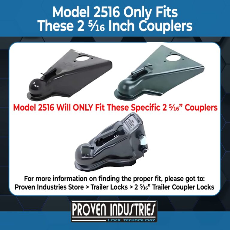 Proven Industries Model 2516 Trailer Lock, Fits 2 5/16-Inch Couplers, Secures Safety Chains, Made in The USA, (Black) - Image 8