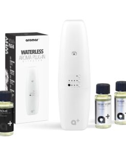 AROMAR Waterless Plug-in Aroma Diffuser – App-Controlled, Covers 1000 Sq.Ft – Featuring Miami, New York & Rome – Inspired by The Iconic Scents of Ritz Carlton, 1 Hotel & Santal – White