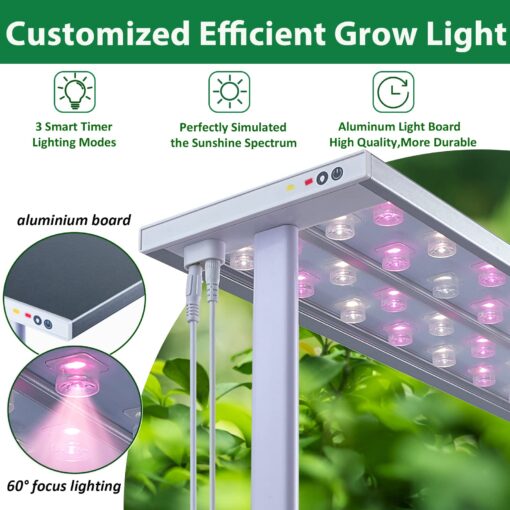 E SUPEREGROW Large Hydroponics Growing System kit with Trellis,Smart Indoor Hydroponic Gardening System with LED Grow Light, Indoor Hydroponic Grow Kit for Tomato,Pepper,Cucumbers(7L,Pump) - Image 6
