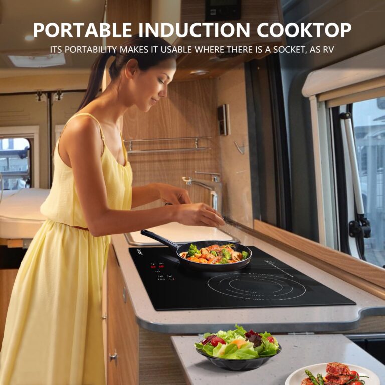 AMZCHEF Induction Cooktop 2 Burners, Bulit-in & Countertop 9 Power Levels Electric Cooktop with Plug, 110V-120V Double Induction Stove Sensor Touch, 99-min Timer, Safety Lock, Ceramic Glass - Image 4