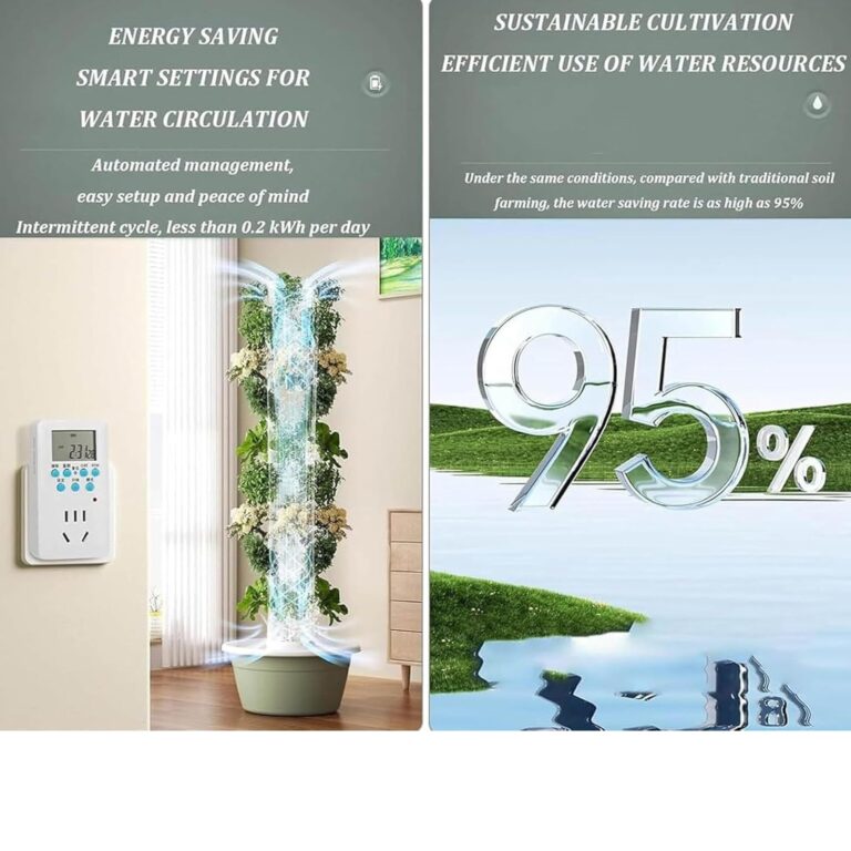 Hydroponics Growing System, Outdoor Indoor Vertical Tower System Kit, 36-Plant Vertical Garden Planter Indoor Smart Garden Kit Vegetable Plant Gift for Gardening Lover,7Layer - Image 6