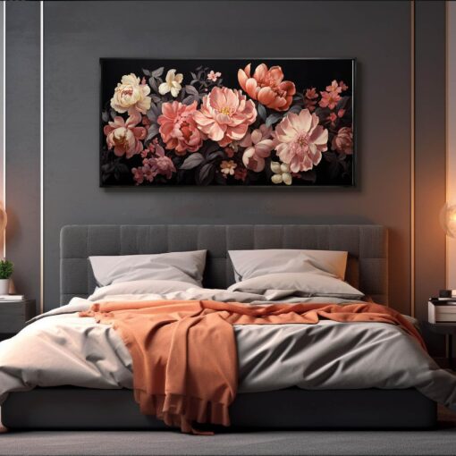 Flower Wall Decor Pink and White Botanical Painting Home Decor Aesthetic Framed Artwork for Living Room Bedroom Office Room Decor 24"x 48" - Image 7