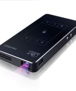 AKASO WT50 Mini Projector with WiFi and Bluetooth, 1080P DLP Portable Movie Projector Home and Outdoor, Built-in Battery & Android System, Cookie Projector for iPhone and Phone