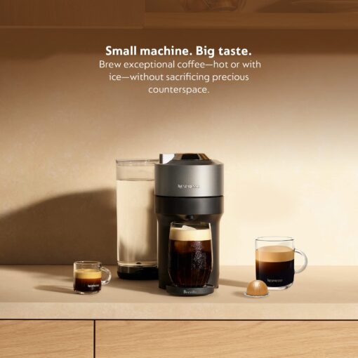 Nespresso Vertuo Pop+ Deluxe Coffee and Espresso Maker by Breville with Milk Frother, Titan - Image 7