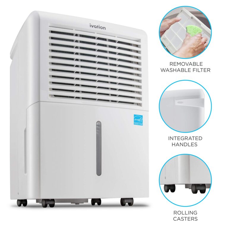 Ivation 4,500 Sq Ft Smart Wi-Fi Energy Star Dehumidifier with App, Continuous Drain Hose Connector, Programmable Humidity, 2.25 Gal Reservoir for Medium and Large Rooms (4,500 Sq Ft) - Image 7