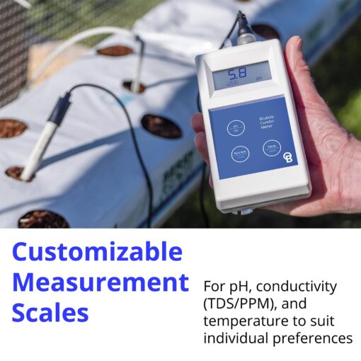 Bluelab METCOMPLUS Combo Meter Plus for pH, Temperature, and Conductivity in Water and Soil with Easy Calibration, Digital Nutrient (TDS/PPM) Testing Kit for Hydroponic System & Growing Indoor Plants - Image 5