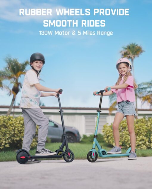 FanttikRide C9 Electric Scooter for Kids 8-12, Adjustable Handlebar Height for Riders 3.9-5.2 ft, 132 lbs, Up to 40 mins Continuous Time, 5 Miles Range, 2 Safe Max Speed 6/10 MPH, Blue - Image 6