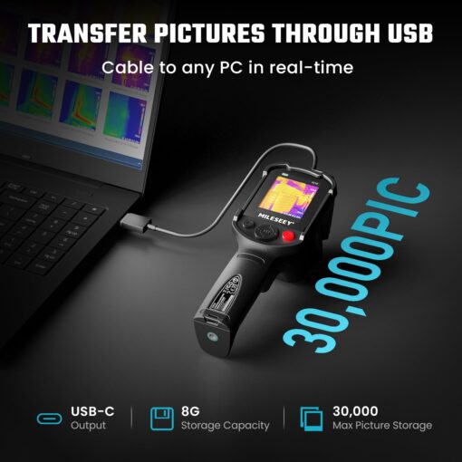 MILESEEY TR10 Thermal Imaging Camera,Super Resolution 240 x 240 Thermal Camera,25 Hz Refresh Rate, -4°F to 1022°F Handheld Infrared Imager,8-Hour Battery Life Infrared Camera - Image 2