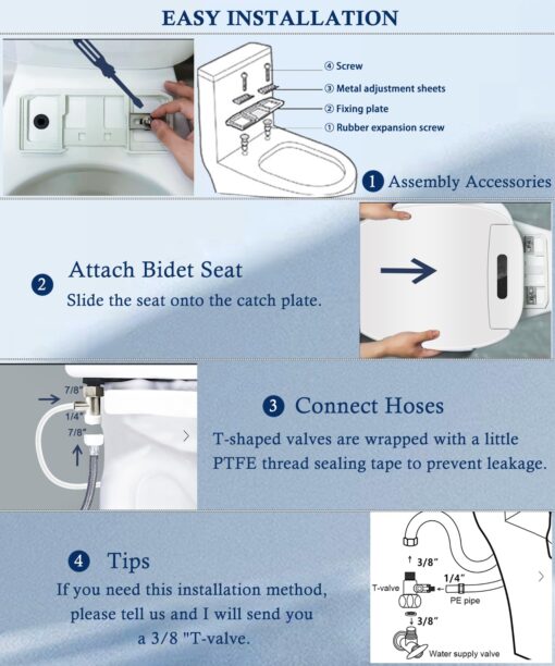Cioreznt Electronic Bidet Toilet Seat Elongated with Heated Seat, Warm Air Dryer, Endless Warm Water, Oscillating and Pulsating Spray Wash, Stainless Steel Self-Clean Nozzle, Silent ECO Child Mode - Image 2