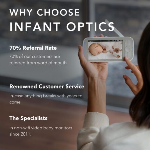 Infant Optics DXR-8 PRO Video Baby Monitor, 720P HD Resolution 5" Display, Patented A.N.R. (Active Noise Reduction), No WiFi, Pan Tilt Zoom, and Interchangeable Lenses - Image 3