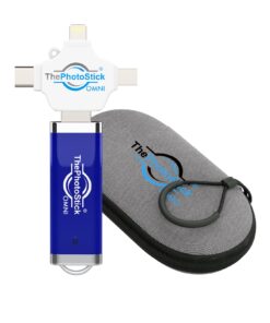 ThePhotoStick® Omni 256GB + Protective Case | Secure Photo & Video Backup and Transfer | Digital File Organization | USB & Multiport Connection for Phones, Tablets and Computers | Water Resistant Case