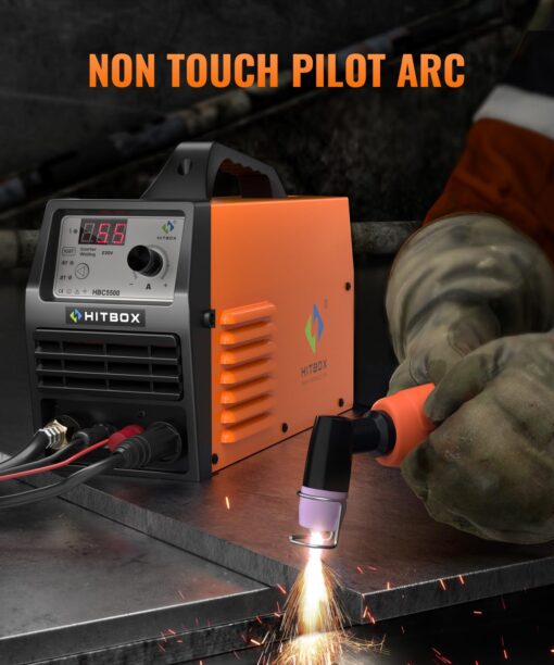 HITBOX Plasma Cutter 55Amp,High Frequency Non-Touch Pilot Arc Air Plasma Cutting Machine with 110V/220V Dual Voltage Digital Display IGBT Inverter Metal Cutting Machine with 1/2" Clean Cut and 2T/4T - Image 7