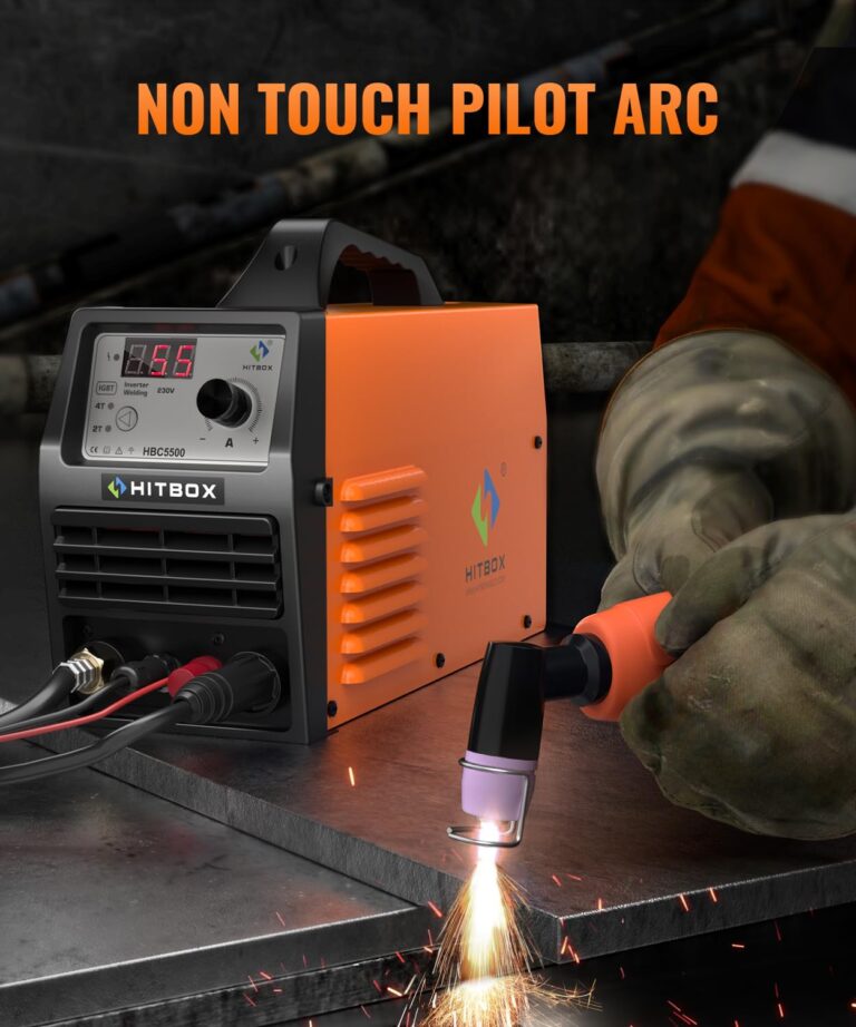 HITBOX Plasma Cutter 55Amp,High Frequency Non-Touch Pilot Arc Air Plasma Cutting Machine with 110V/220V Dual Voltage Digital Display IGBT Inverter Metal Cutting Machine with 1/2" Clean Cut and 2T/4T - Image 7