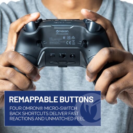 NACON Revolution 5 Pro Officially Licensed PlayStation Wireless Gaming Controller for PS5 / PS4 / PC - Hall Effect, Trigger Stops, Mappable Buttons, Bluetooth Audio - Triple Black - Image 6