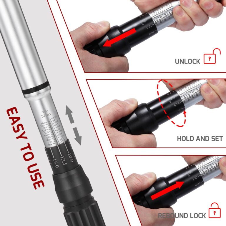 ARUCMIN 3/4-Inch Drive Click Torque Wrench, Dual-Scale Adjustable Torque Wrench Set with a Hex Key 100-600ft.lb / 135-815Nm - Image 7