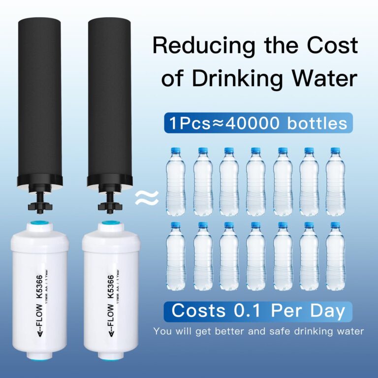 FACHIOO Glass Gravity-Fed Water Filter System, Countertop System with 2 Black NSF/ANSI 42 Certification Elements, 2 Fluoride, Metal Spigot and Stand, Reduces Fluoride and Chlorine, 2.25G - Image 5