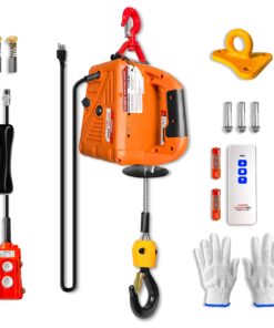 YATOINTO 3 in 1 Electric Hoist Winch, 1540lbs Portable Electric Power Winch with Wire and Wireless Remote Control, 120V Electric Hoist Crane, Overload Protection 25ft Lifting Height for Towing