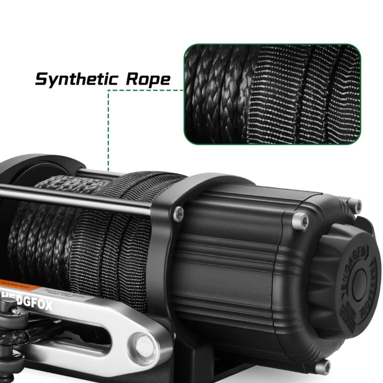 HEDGFOX UTV ATV 5500lb Electric Winch 12V Waterproof with Synthetic Rope Hawse Fairlead Kit for Offroad, Trailer Recovery Winch with Wireless Handheld Remote and Mini Rocker Control - Image 4