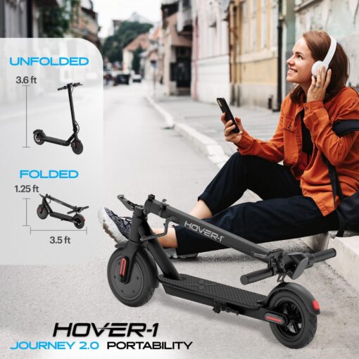 Hover-1 Journey 2.0 Foldable Electric Scooter for Adults with 350W Brushless Motor, 15 mph Max Speed, 8.5” Air-Filled Tires and 16 Mile Range - Image 3