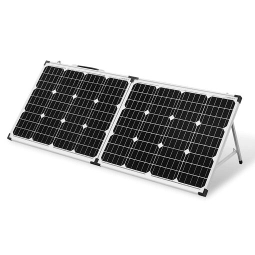 DOKIO Foldable Solar Panel 100 Watt Monocrystalline Solar Suitcase Portable with Controller to Charge 12V Batteries (All Types: Vented AGM Gel) Caravan RV Boat Camper…