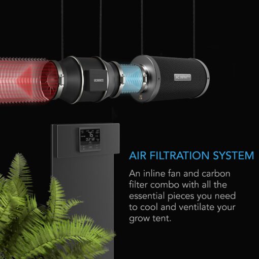 AC Infinity Air Filtration PRO Kit 6”, Inline Fan, Temperature Humidity VPD Controller with WiFi App Control, Carbon Filter, Ducting, Ventilation System for Grow Tents, Hydroponics, Indoor Gardening - Image 8