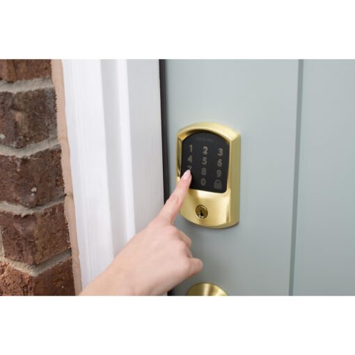 Schlage Encode Smart WiFi Deadbolt Lock for Front Door - Keyless Entry with App or Touchscreen - Works with Alexa, Apple HomeKit, Hey Google, & Airbnb - Create Codes for Guests - Satin Brass Gold - Image 7