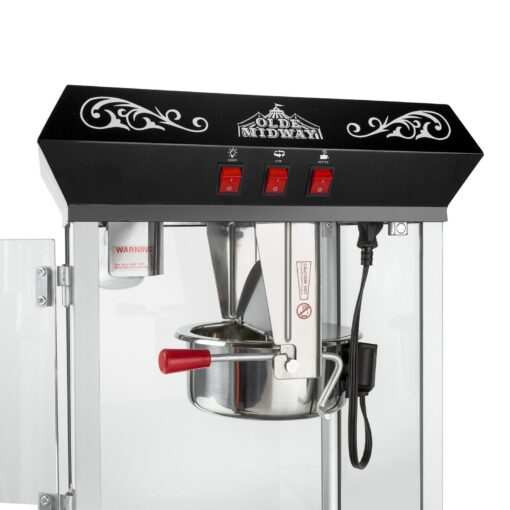 Olde Midway Bar Style Popcorn Machine Maker Popper with 8-Ounce Kettle - Black - Image 2