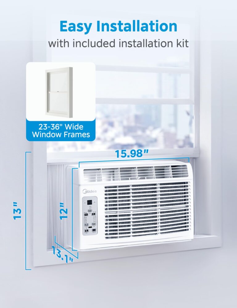 Midea MAW06R1CWT EasyCool 6,000 BTU Window Air Conditioner, Fan-Cools, Circulates and Dehumidifies up to 250 Sq Ft, Reusable Filter, LCD Remote Control, White - Image 3