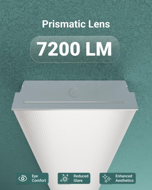 Sunco 4 Pack 60W 8 Inch LED Commercial Industrial Warehouse Workshop Prisma Wraparound Light, 7200 Lumens, 3 CCT 4000K Cool White/5000K Daylight/6000K Daylight Deluxe, Non-Dimmable, AC120-277V - ETL - Image 7
